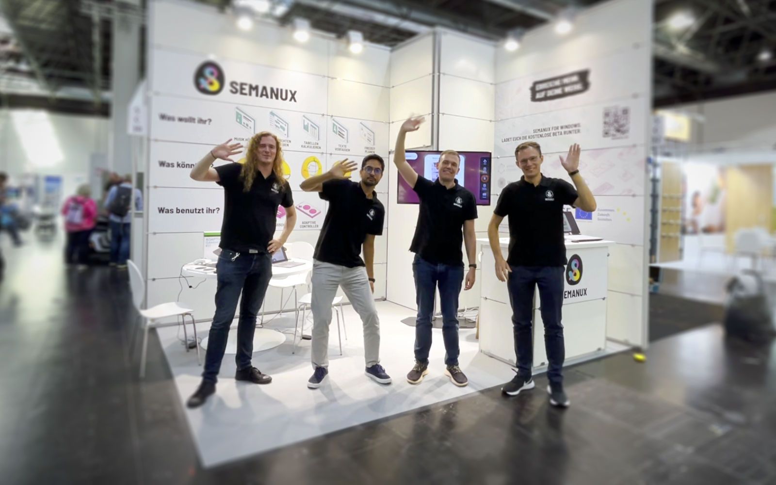 Our four founders at the Rehacare in Düsseldorf.