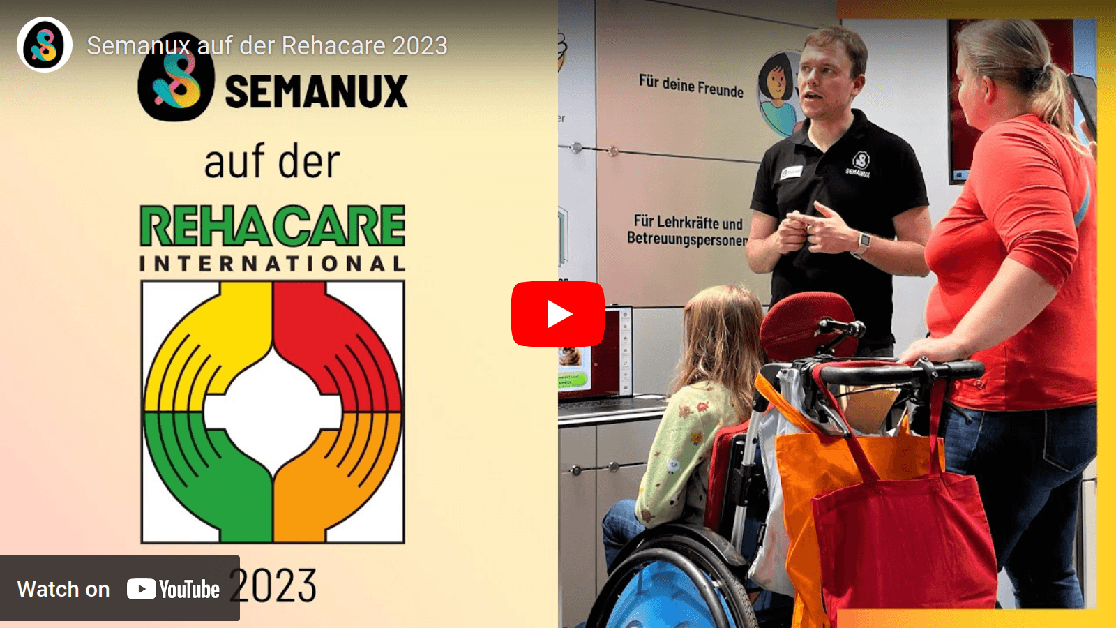 YouTube-Video „Semanux auf der Rehacare 2023“