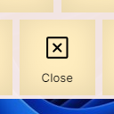 The "Close" button on the virtual keyboard.