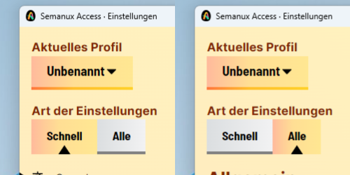 Schnelleinstellungen und alle Einstellungen